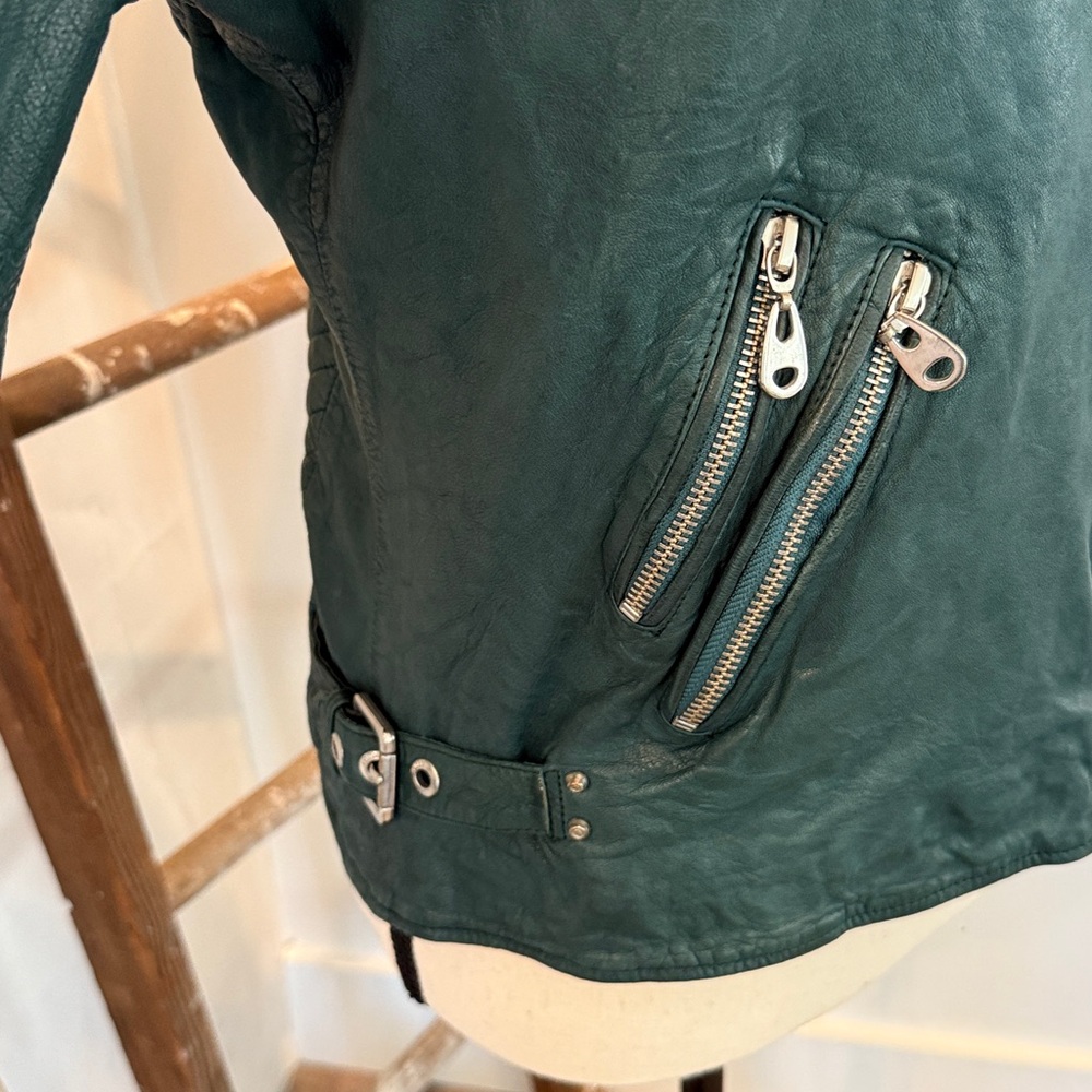 Doma Teal Leather Jacket - Picture 3 of 6